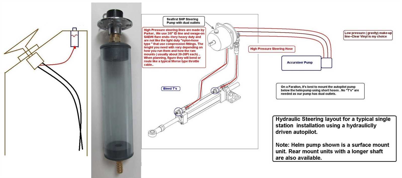 hynautic steering parts diagram