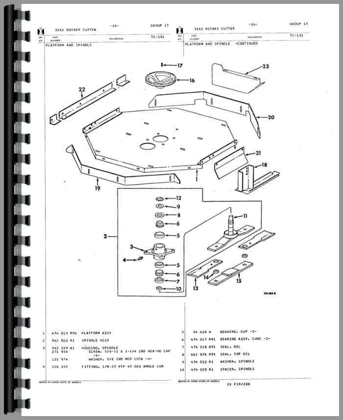 ih 100 sickle mower parts diagram