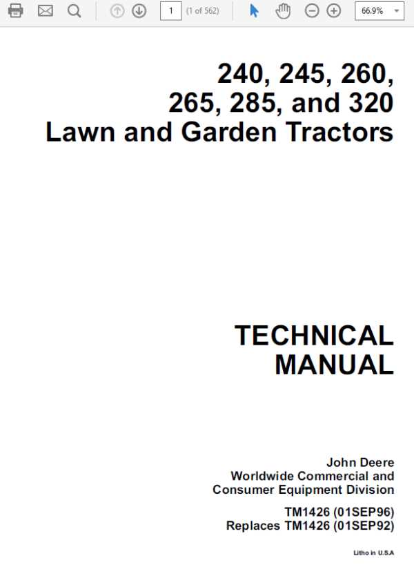 john deere 260 parts diagram