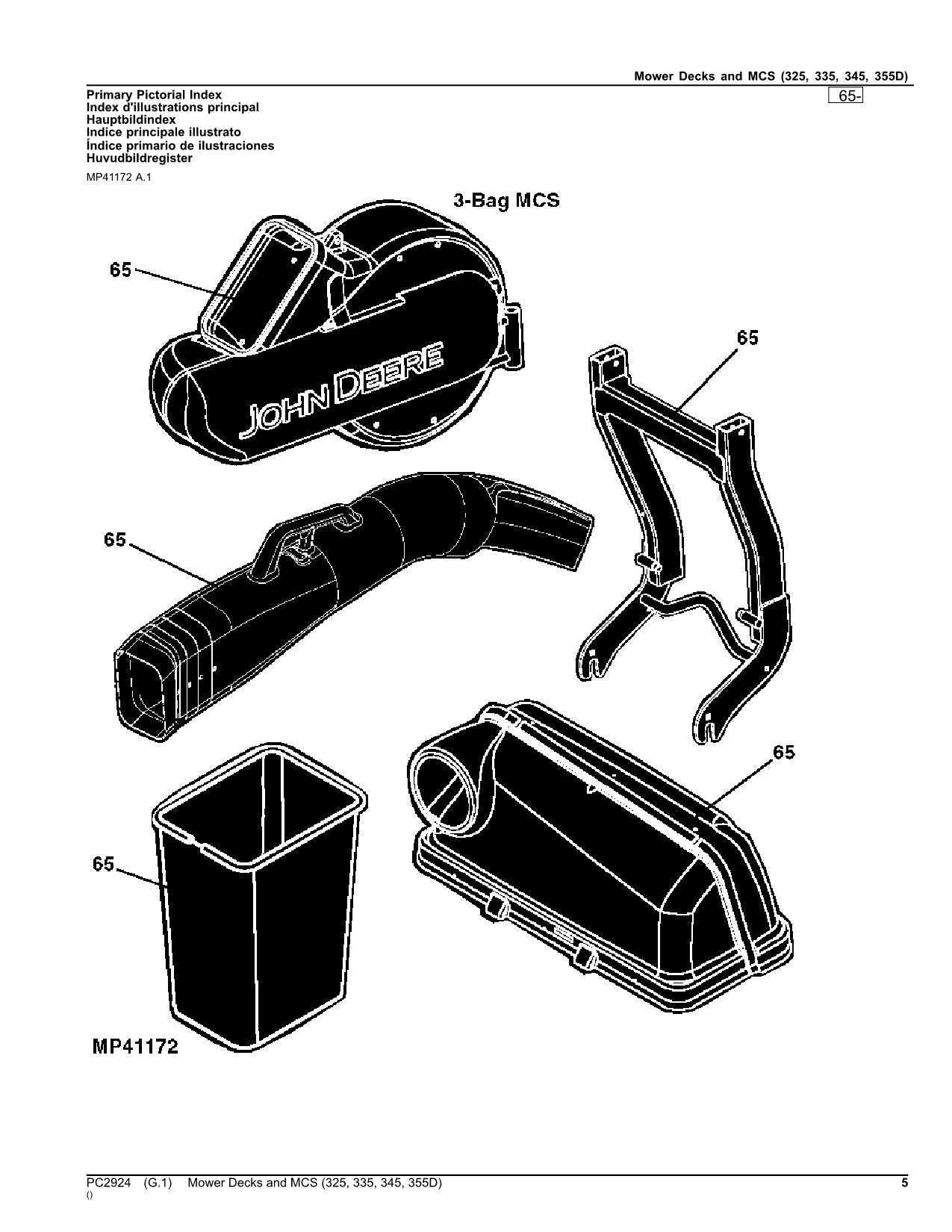 john deere 345 54 mower deck parts diagram