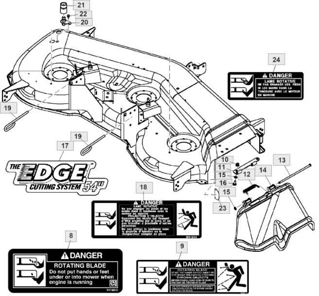 john deere 425 54 inch mower deck parts diagram