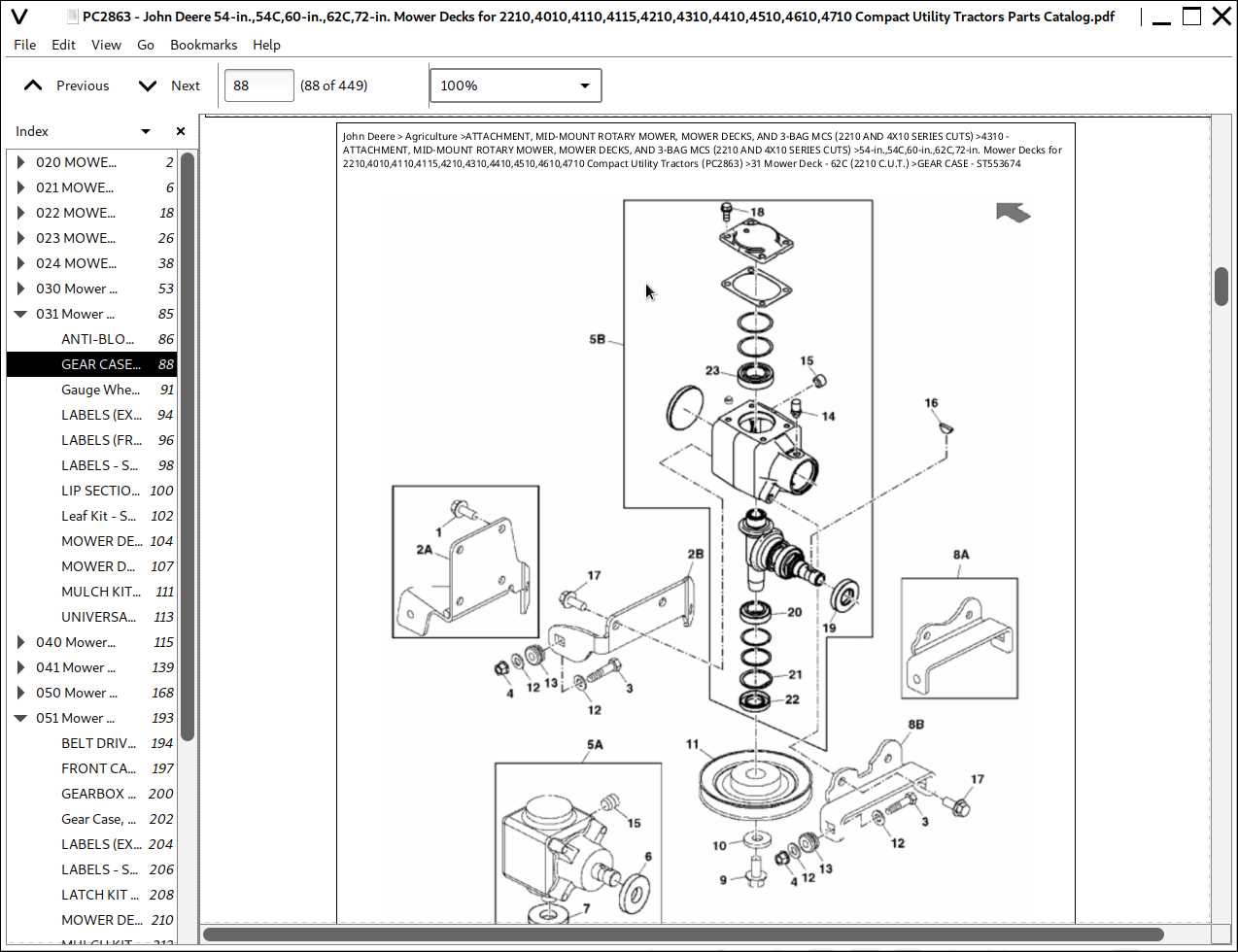 john deere 425 parts diagrams