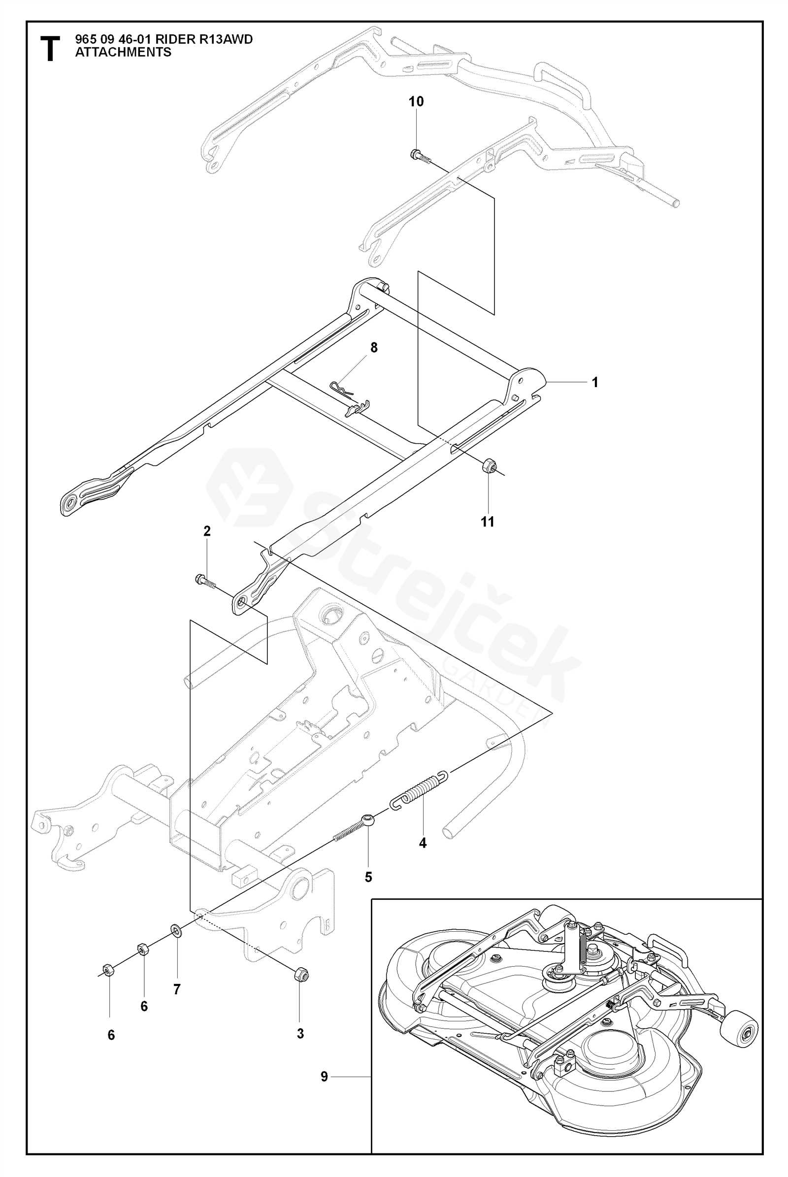 john deere 54d mower deck parts diagram