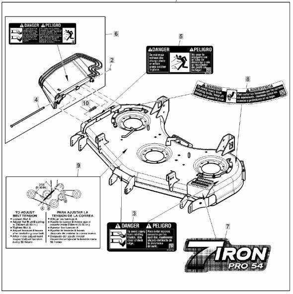 john deere 7 iron deck parts diagram