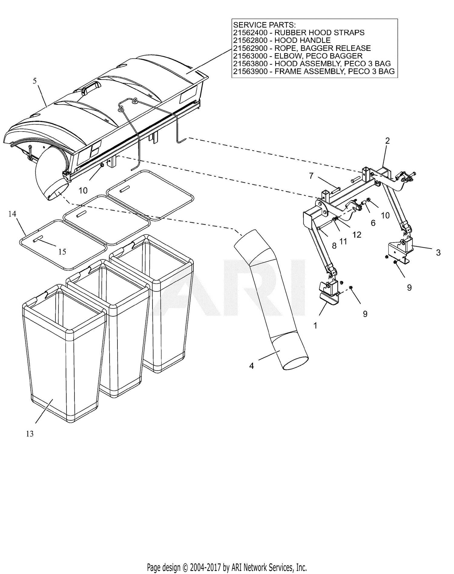 john deere bagger parts diagram