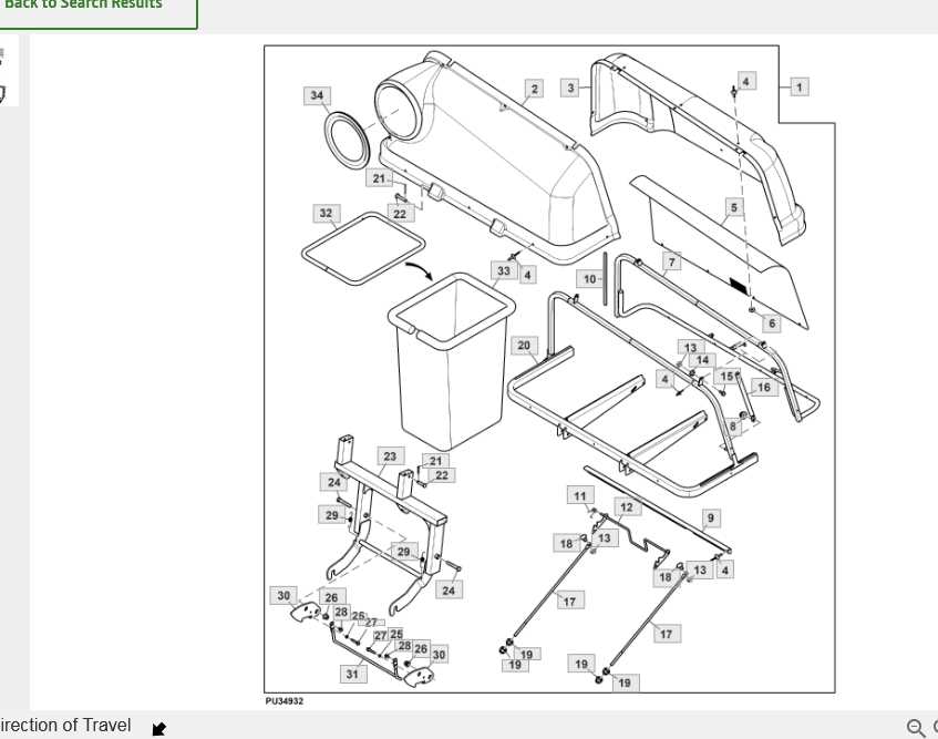 john deere bagger parts diagram