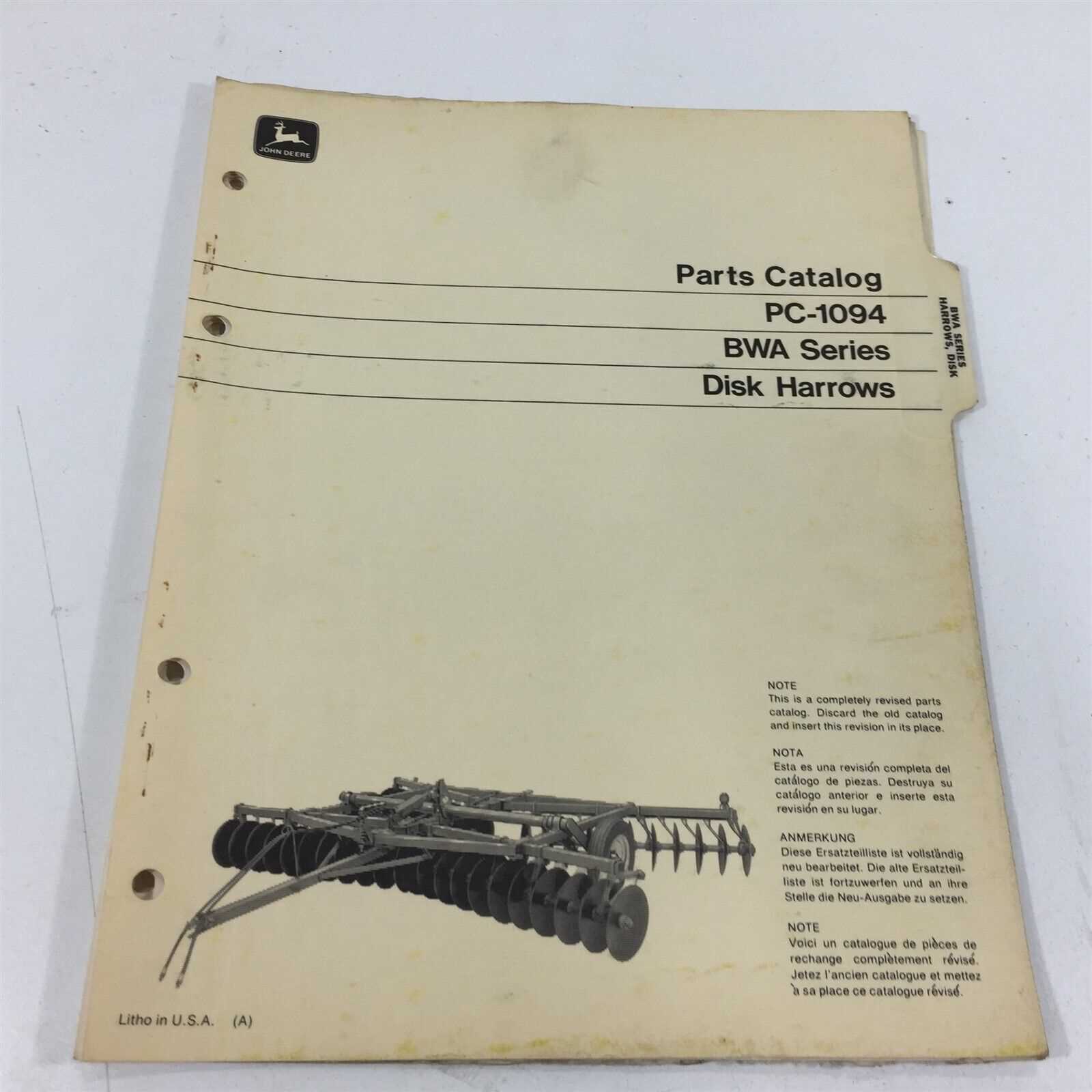 john deere bw disc parts diagram