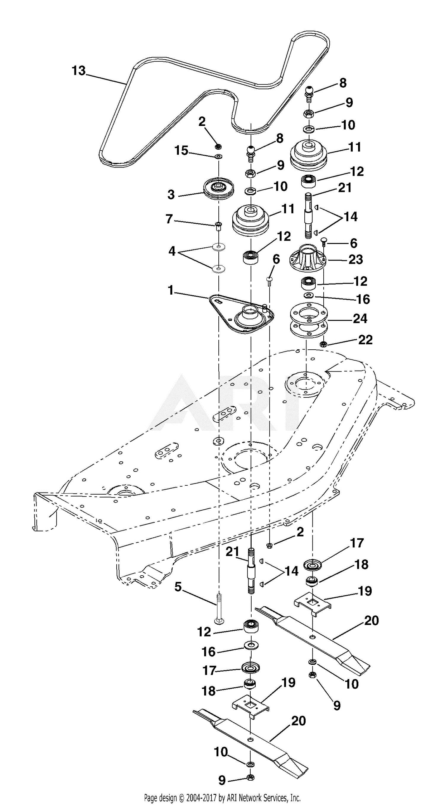 john deere x320 deck parts diagram