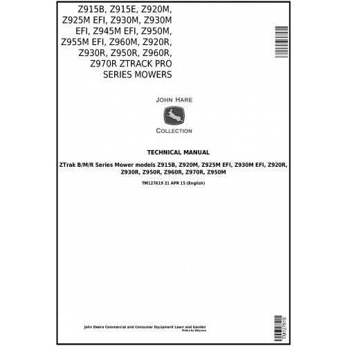 john deere z960m parts diagram