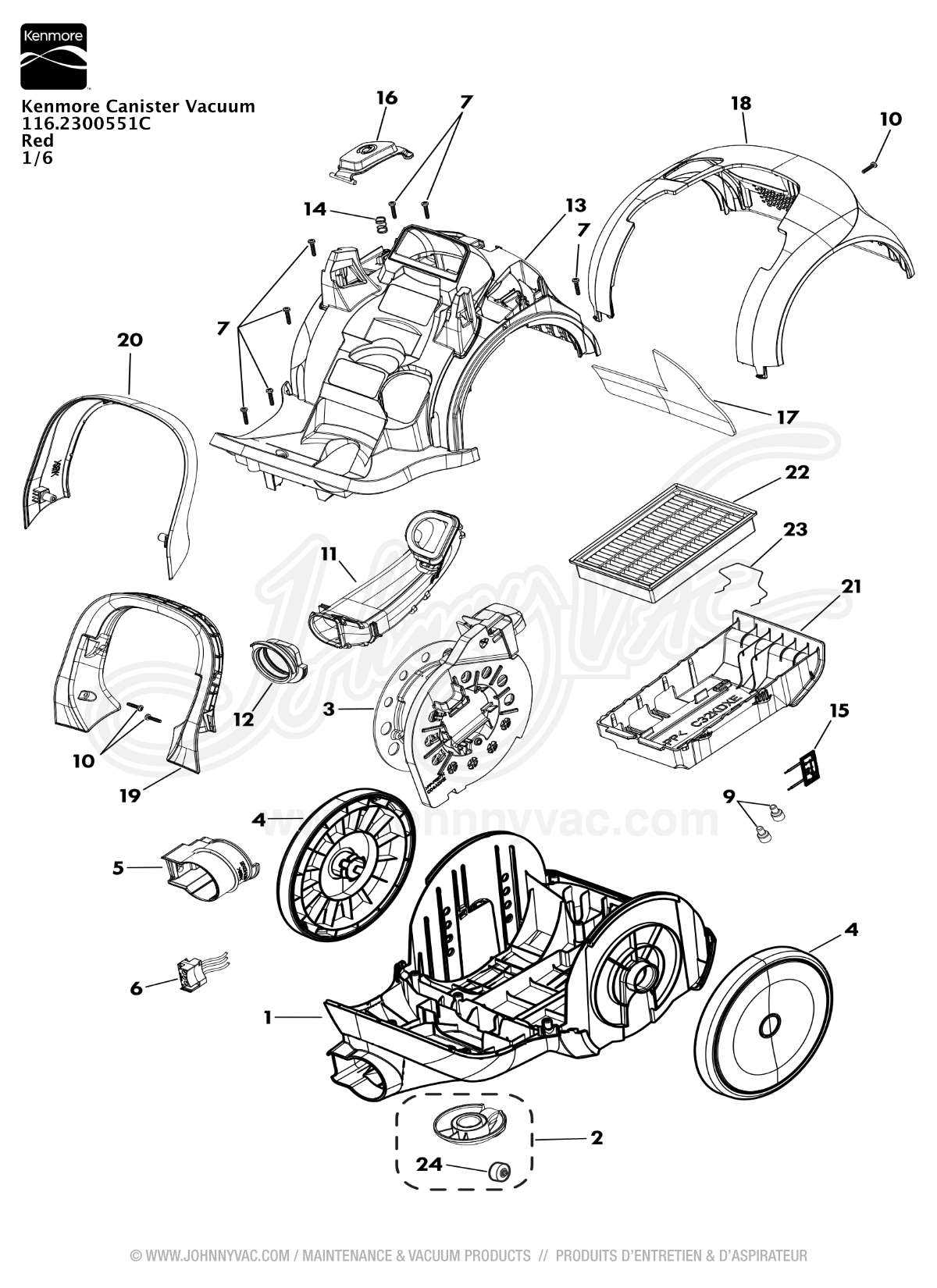 kenmore intuition vacuum parts diagram