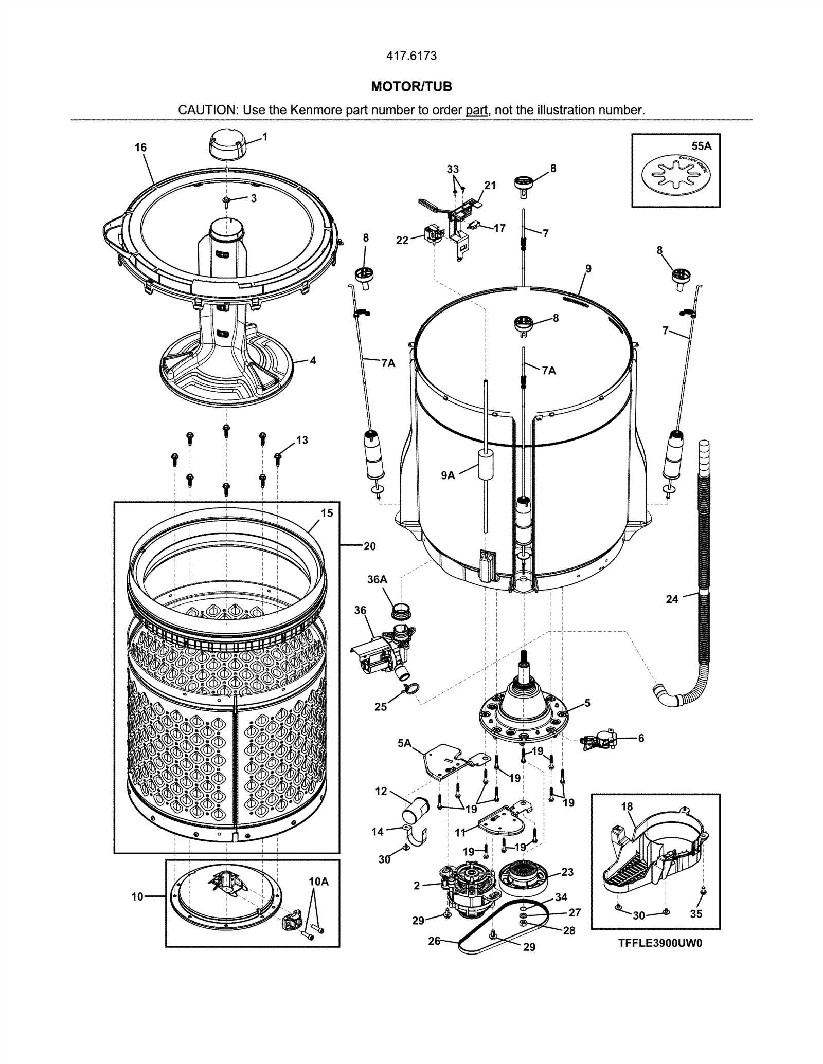 kenmore series 90 washer parts diagram