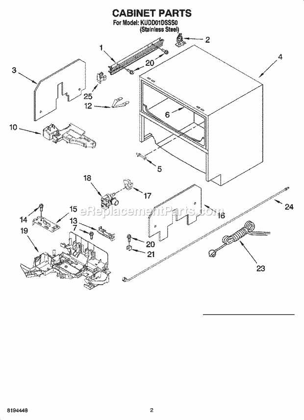 kitchenaid dishwasher diagrams parts