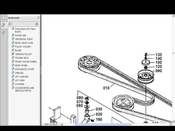 kubota mower deck parts diagram