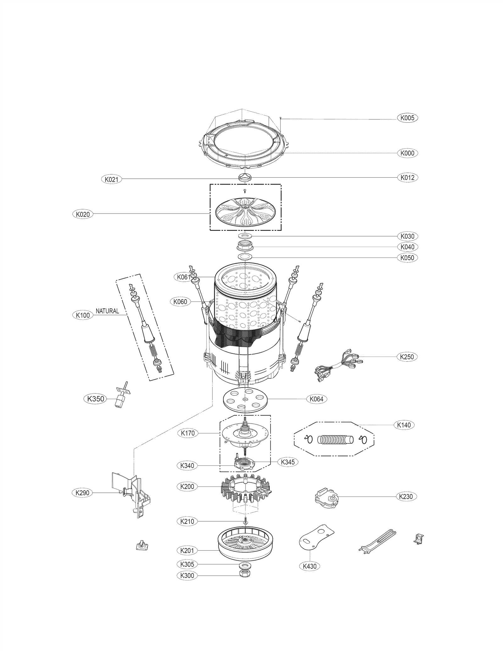 lg top load washing machine parts diagram