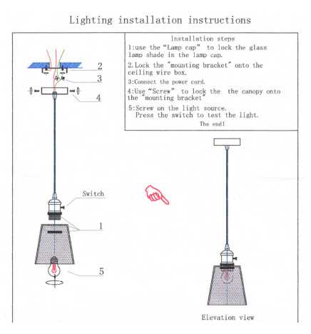 light fixture parts diagram