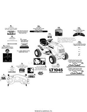 lt1045 cub cadet parts diagram