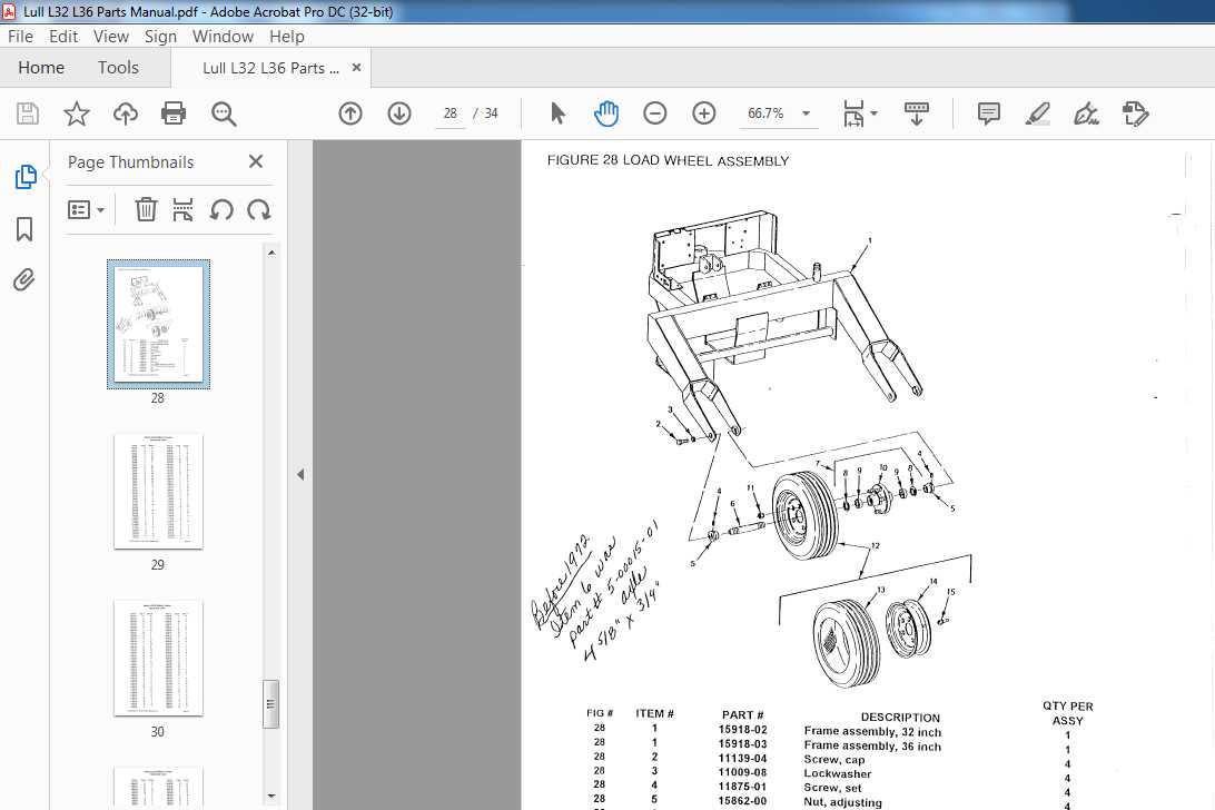 lull parts diagram