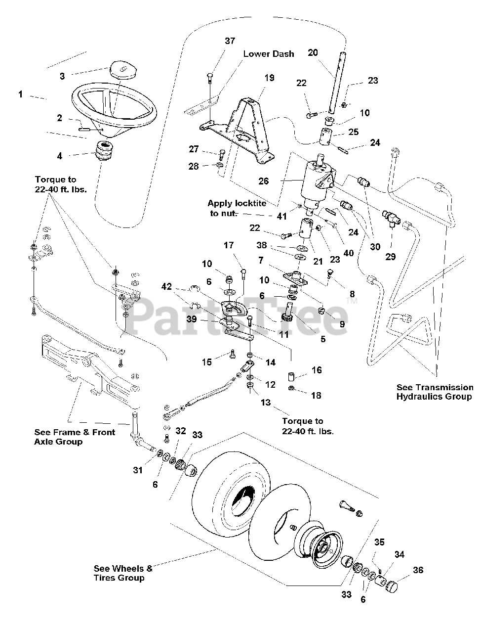 massey ferguson steering parts diagram