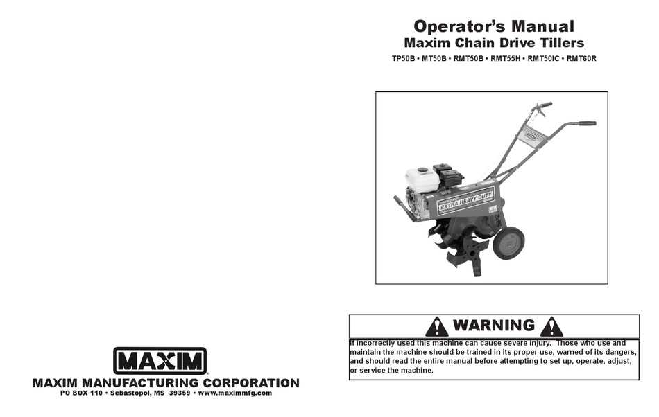 maxim tiller parts diagram