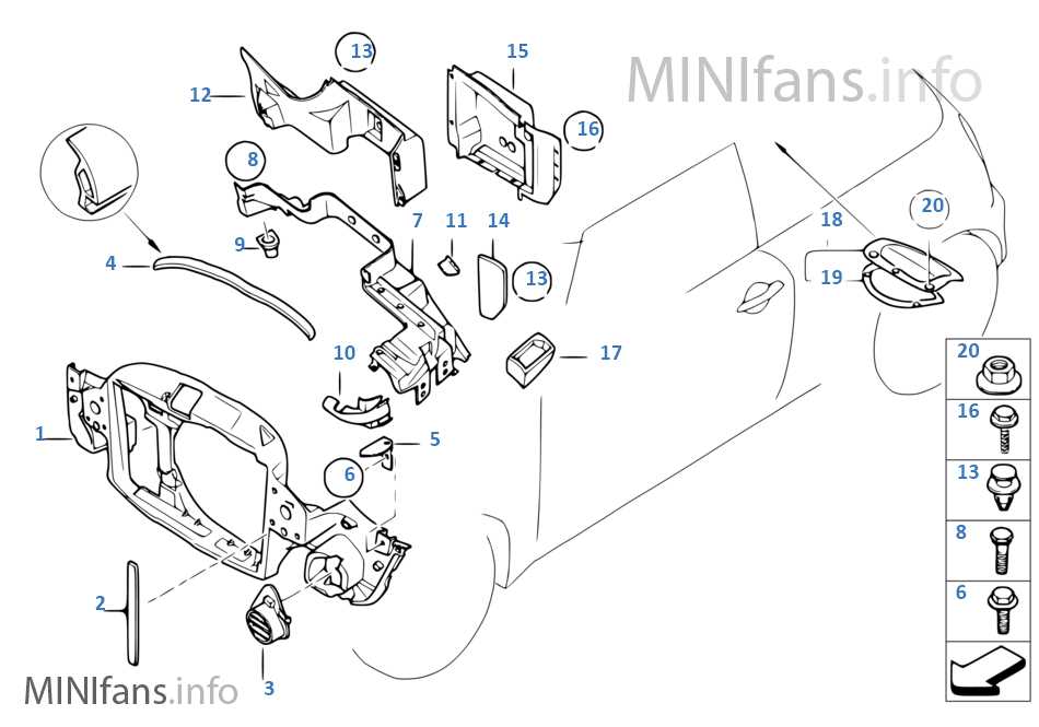 mini cooper body parts diagram