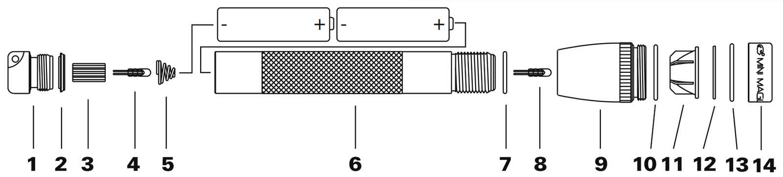 mini maglite parts diagram