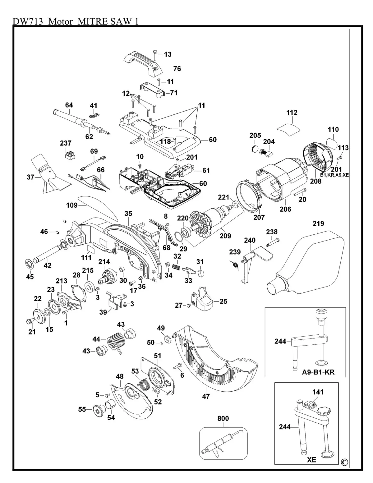 mitre saw parts diagram