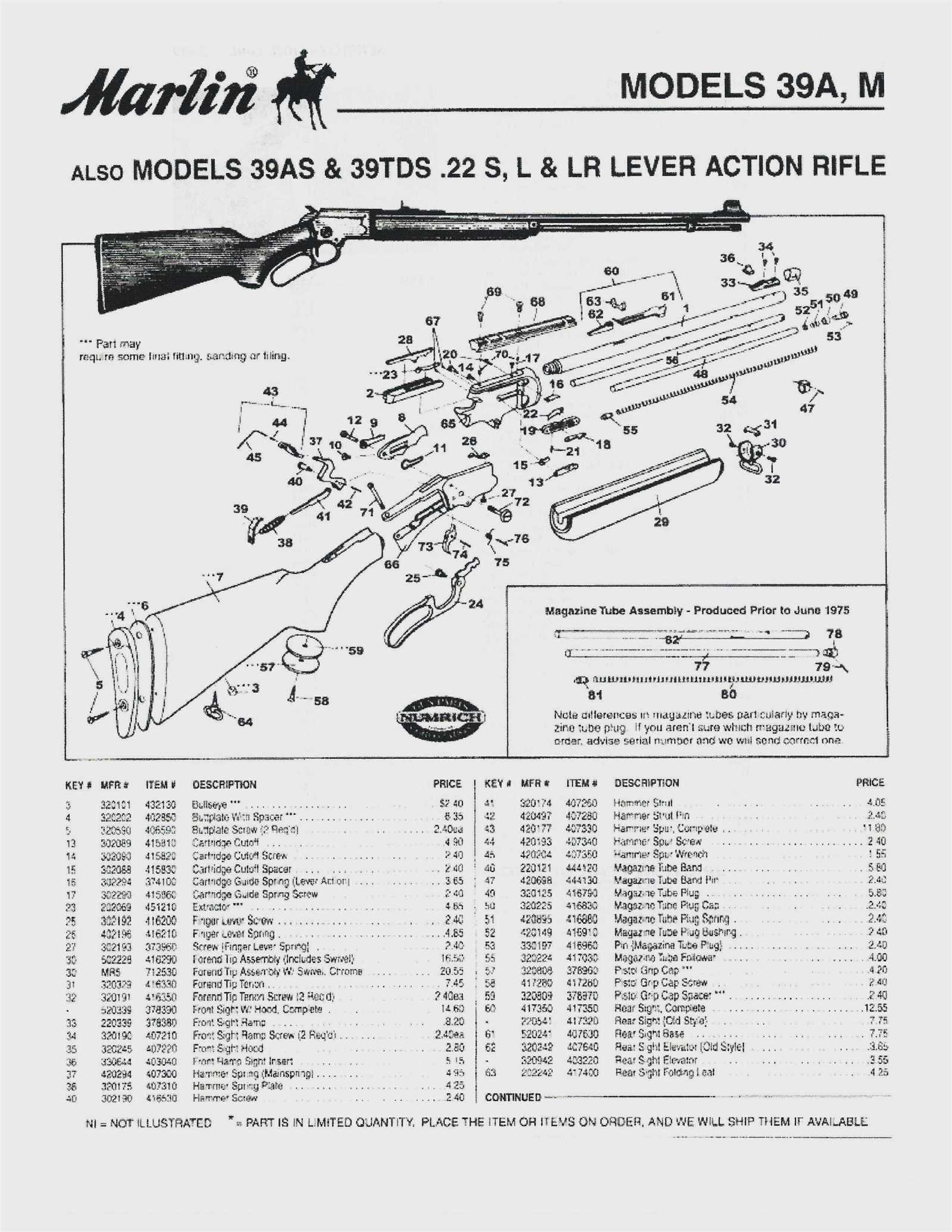 model 60 marlin parts diagram