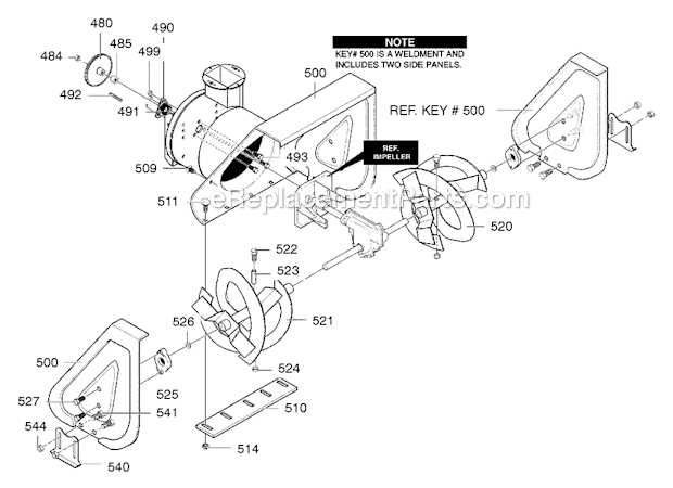 murray snow thrower parts diagram