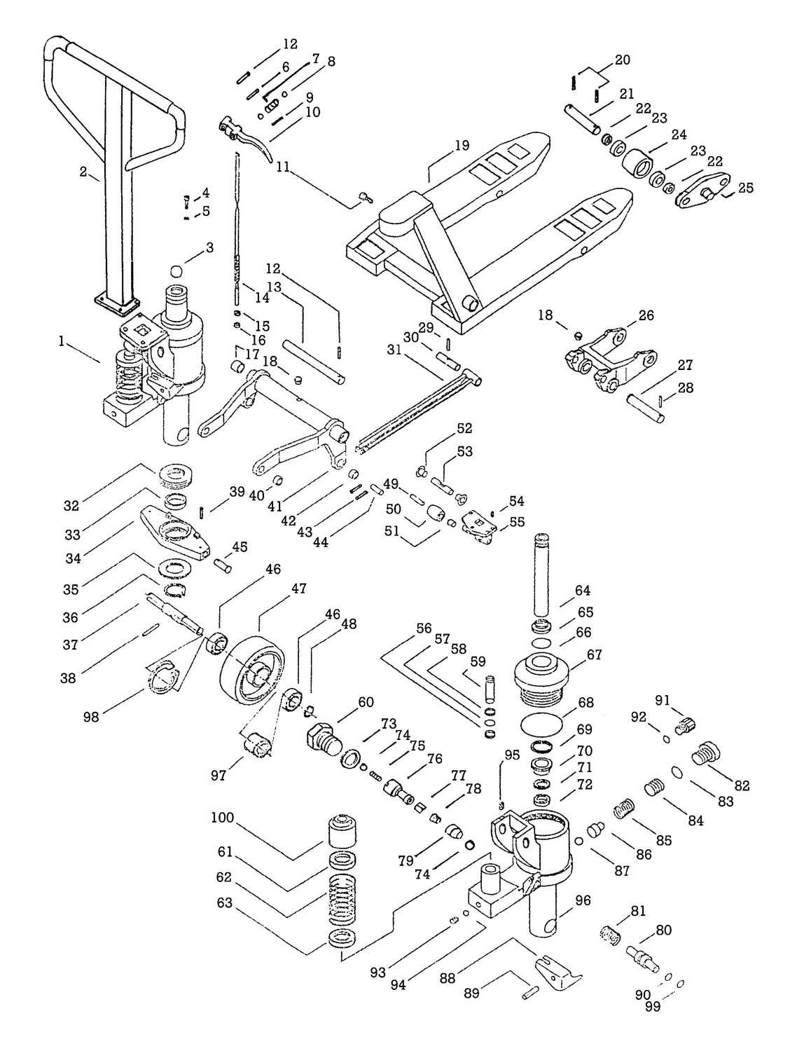 pallet jack parts diagram