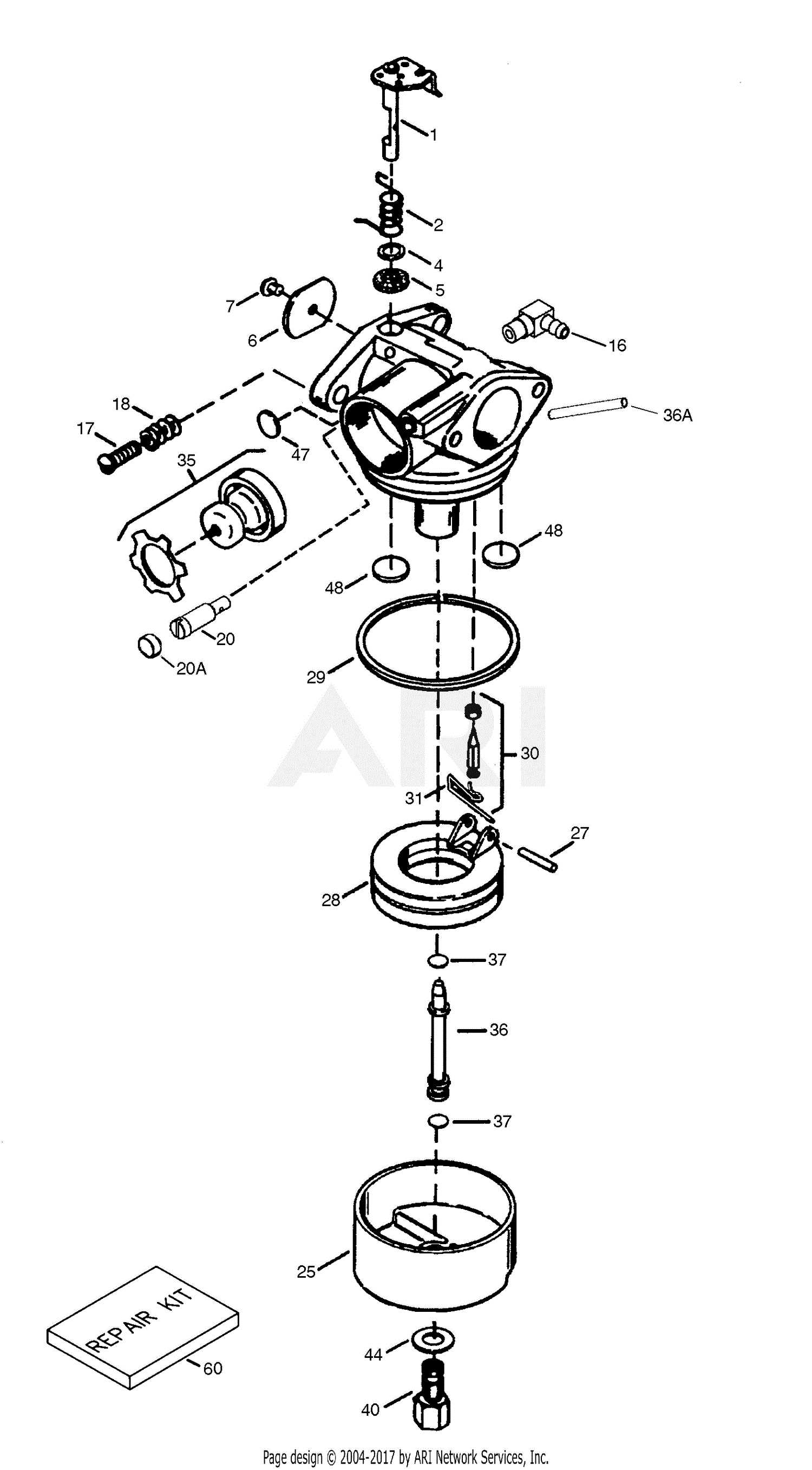 parts of a carburetor diagram