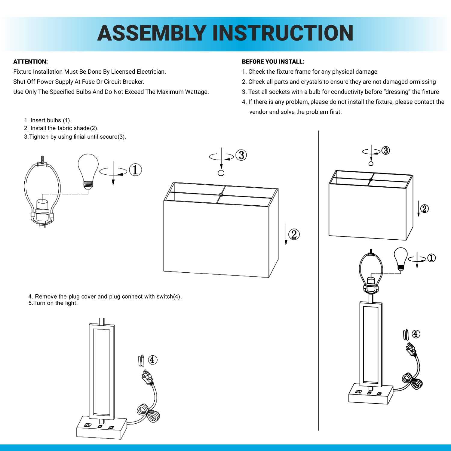 parts of a table lamp diagram