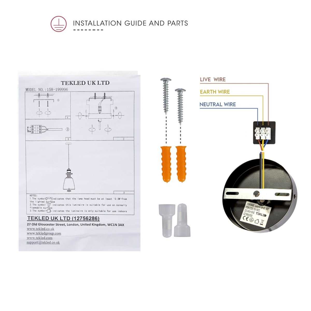 pendant light parts diagram