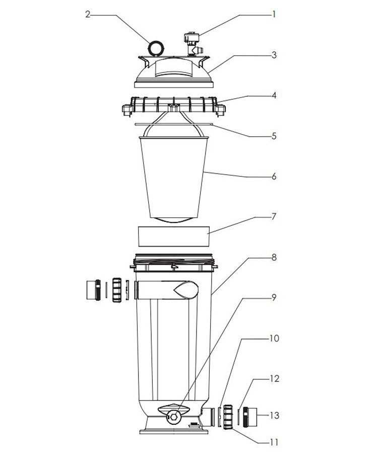 pentair de filter parts diagram