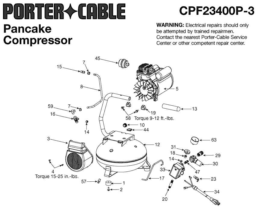 porter cable air compressor parts diagram