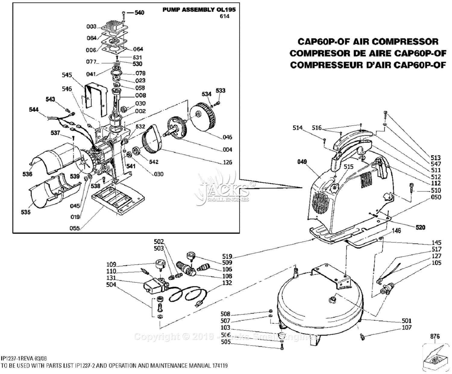 porter cable pancake compressor parts diagram