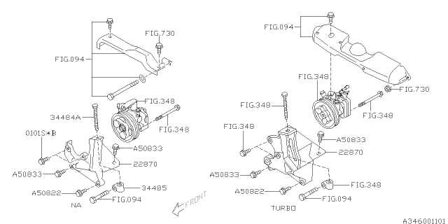 power steering parts diagram