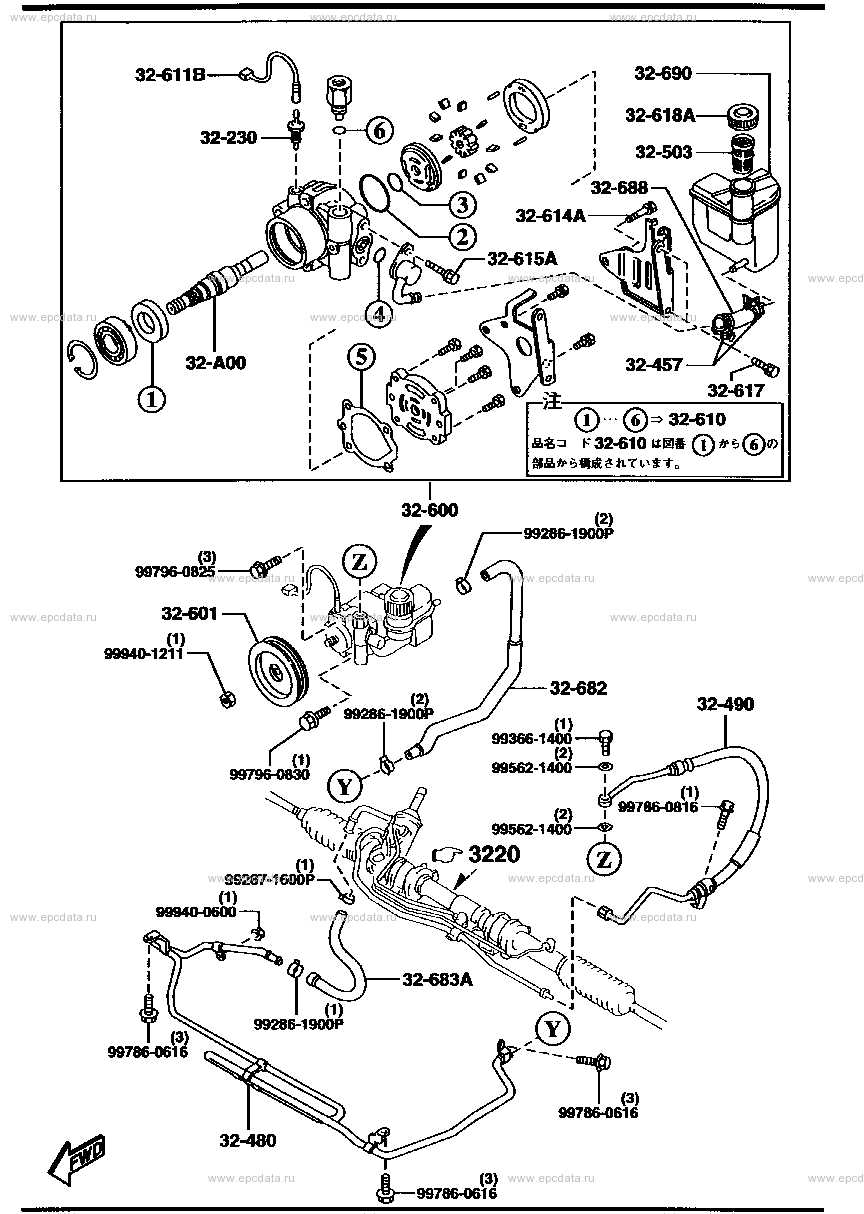 power steering pump parts diagram