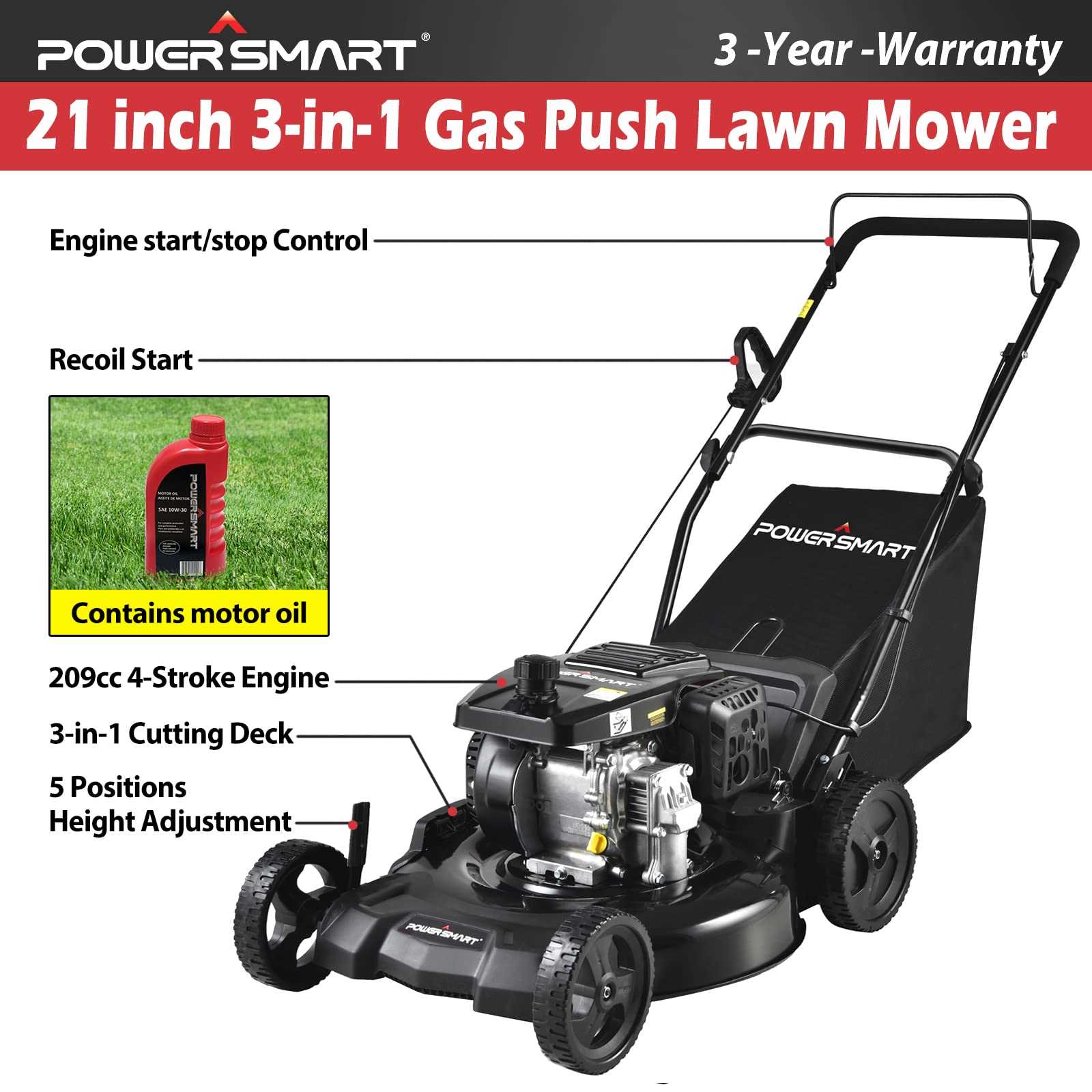 powersmart lawn mower parts diagram