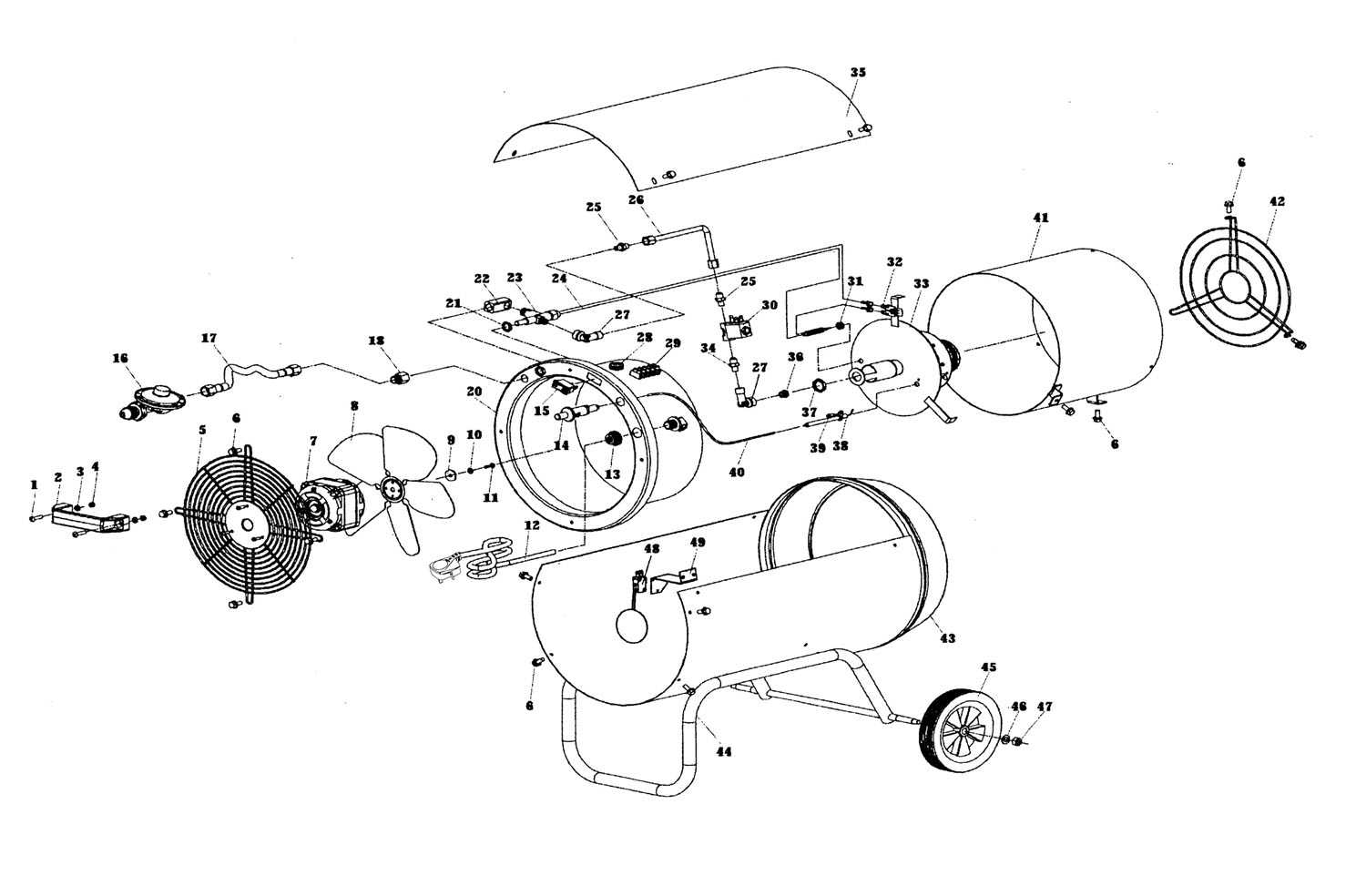 propane heater parts diagram