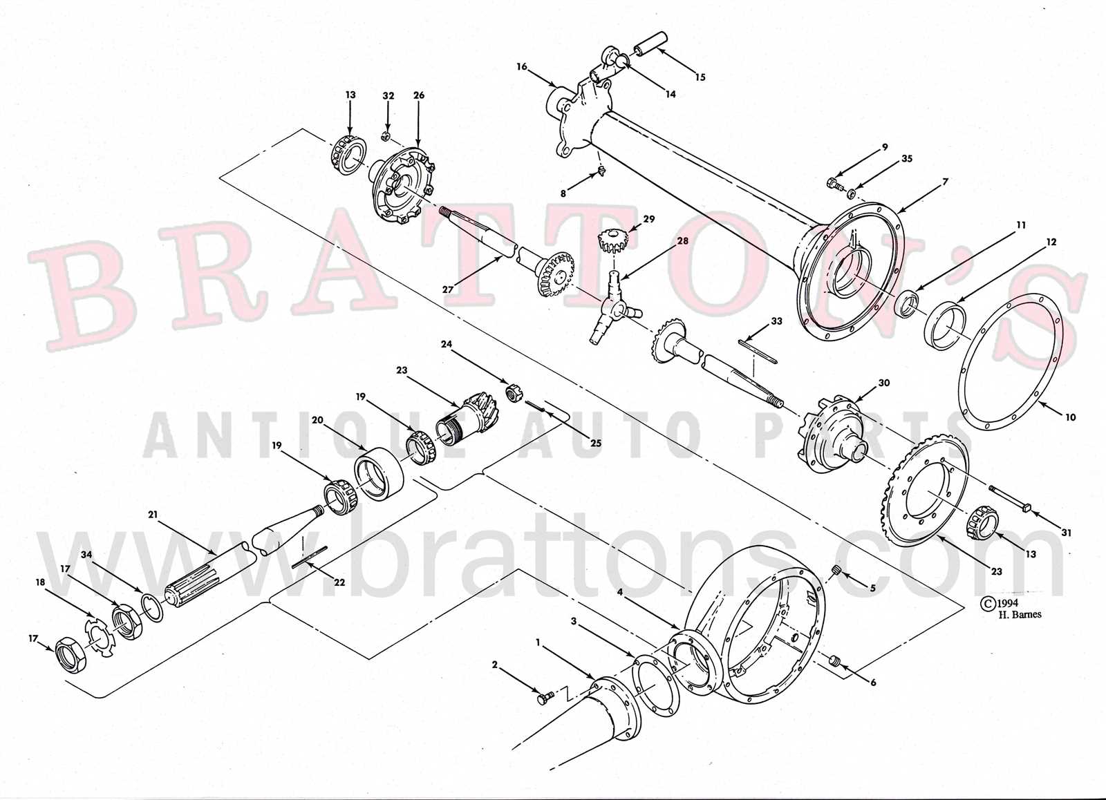 rear axle parts diagram