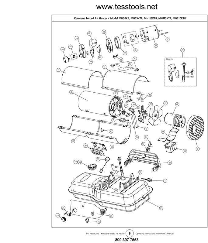 reddy heater parts diagram