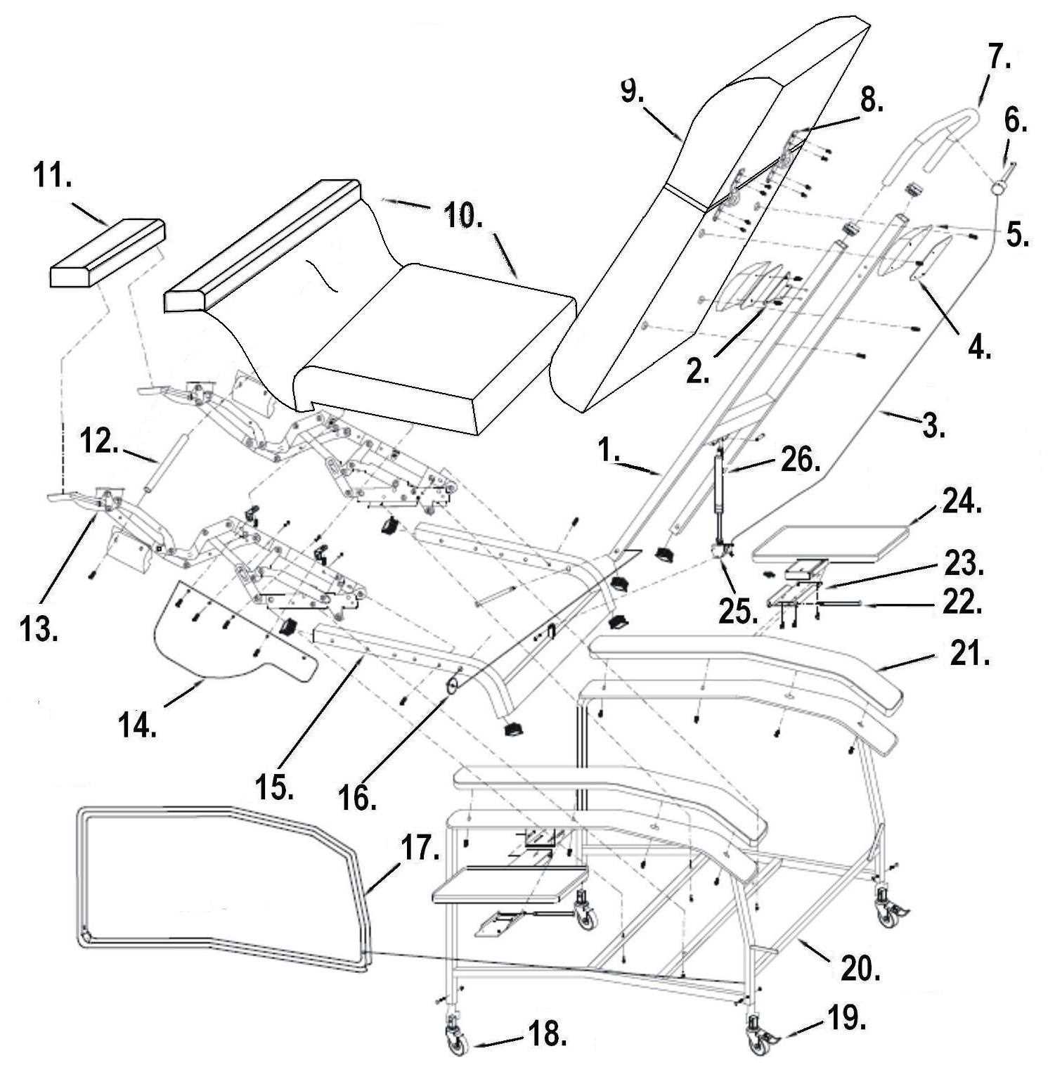 rocker recliner parts diagram