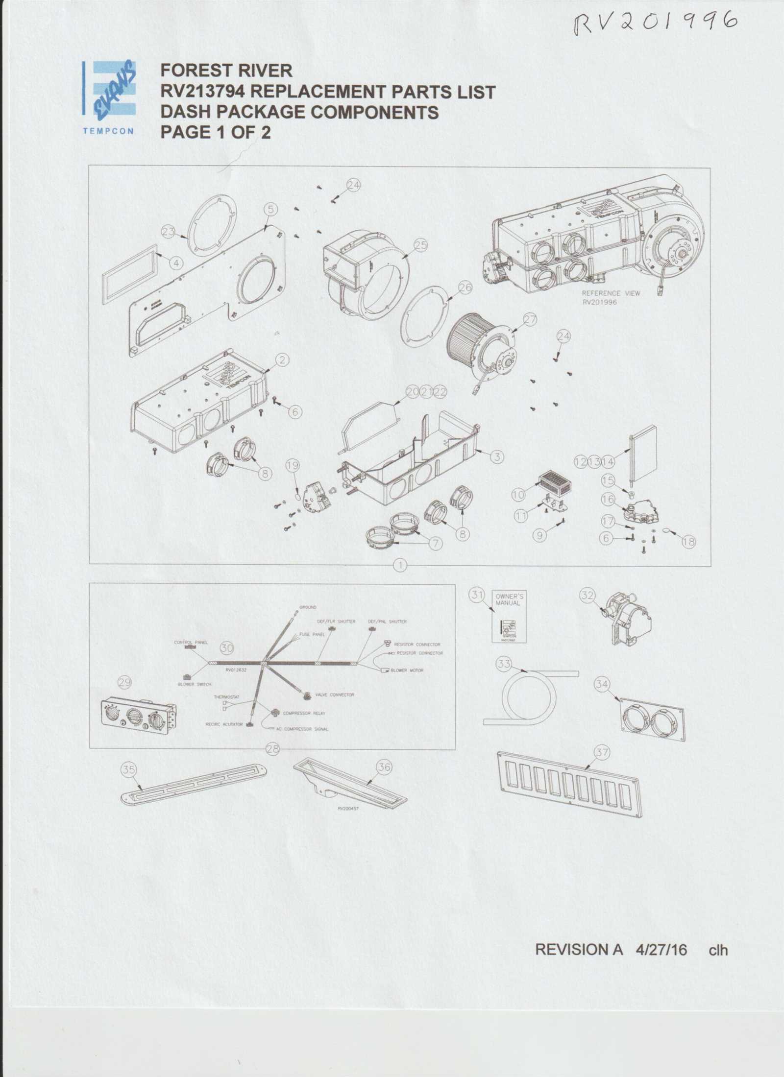 rv ac parts diagram