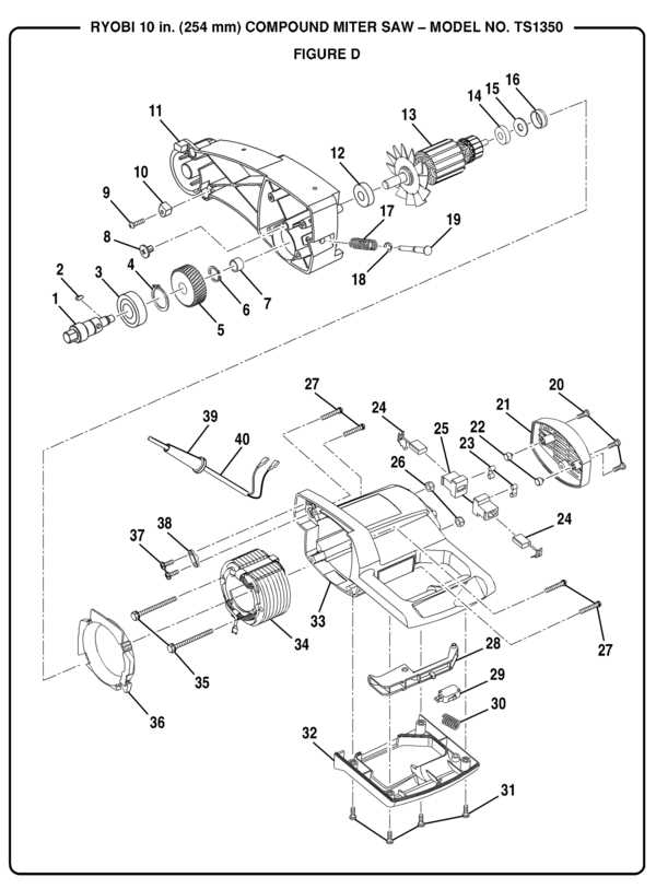 ryobi miter saw parts diagram
