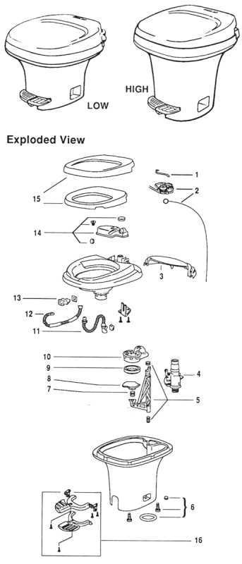 sealand toilet parts diagram