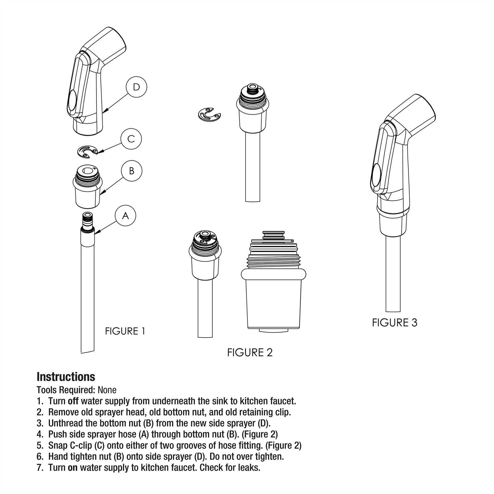 sink sprayer parts diagram