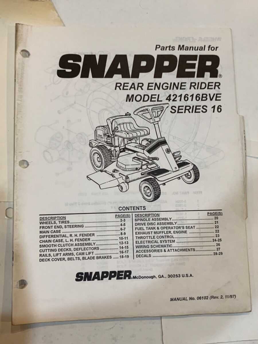 snapper rear engine rider parts diagram