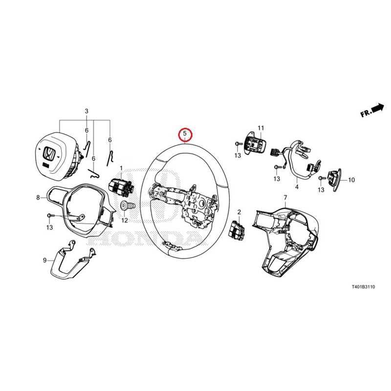 steering wheel parts diagram