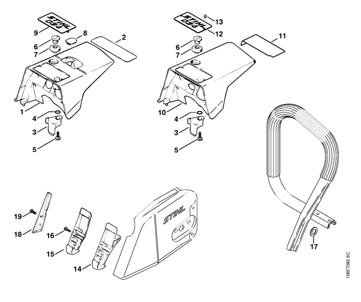 stihl 034 av super parts diagram