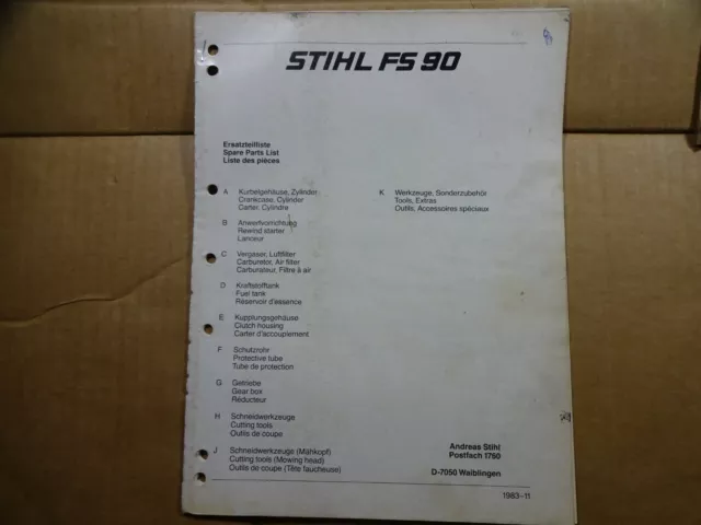 stihl fs 90 parts diagram